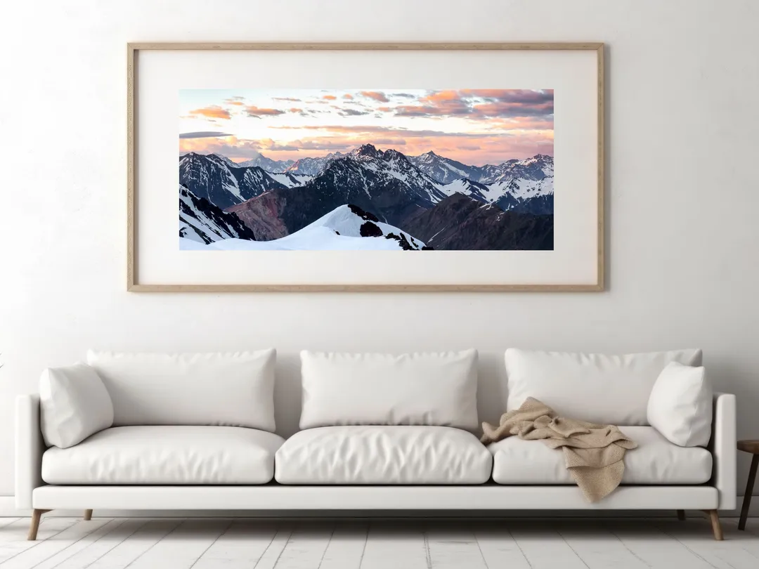 Amanecer en el Cajón del Maipo en un ambiente (maqueta)